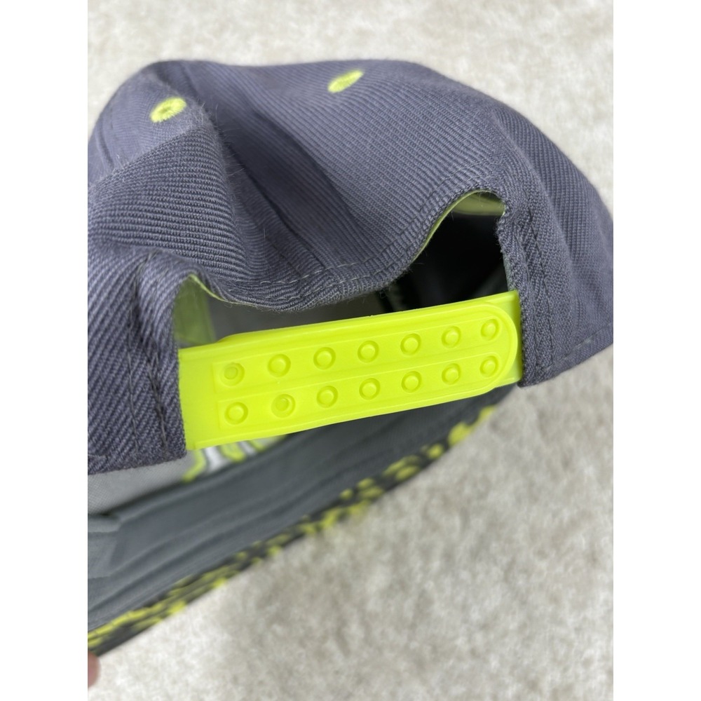 Adidas Old English Embroidered Letter A Neon Gray SnapBack Hat - Picture 4 of 8